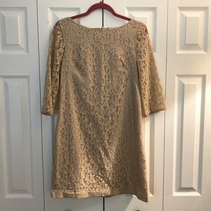Nine West // Beige Tunic Lace Dress, Size 4
